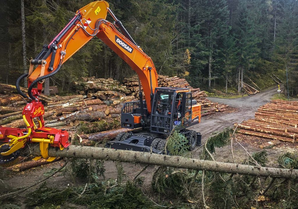 Prozessorarbeiten, Harvester Woody 60 - Forstbetrieb Laubichler